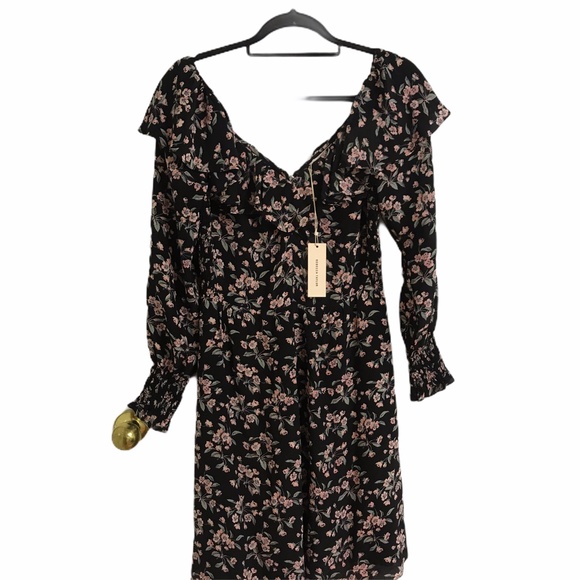 Rebecca Taylor Tilda Silk Ruffle Floral Dress NWT - Picture 2 of 9